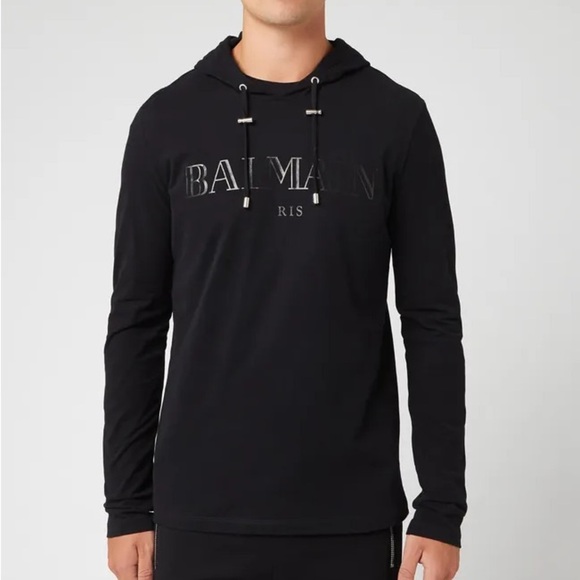 Balmain Men's Lightweight Hoodie - NAVY - Picture 1 of 6